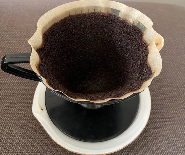 coffee filter お湯を注いだあと