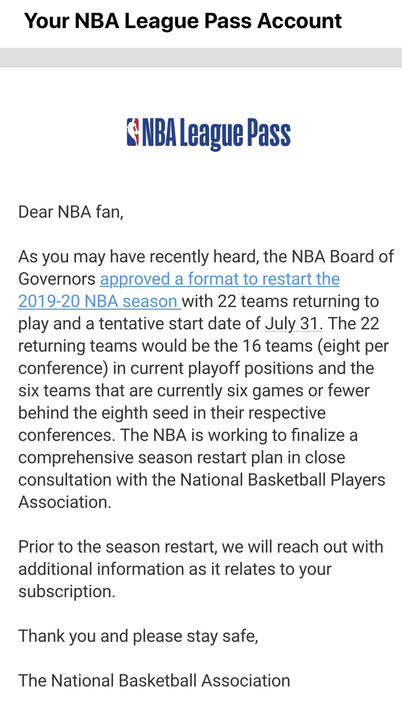 Nba Email NBAリーグパスからお知らせメール・今後のスケジュールとか | 香港おうち満喫ライフ