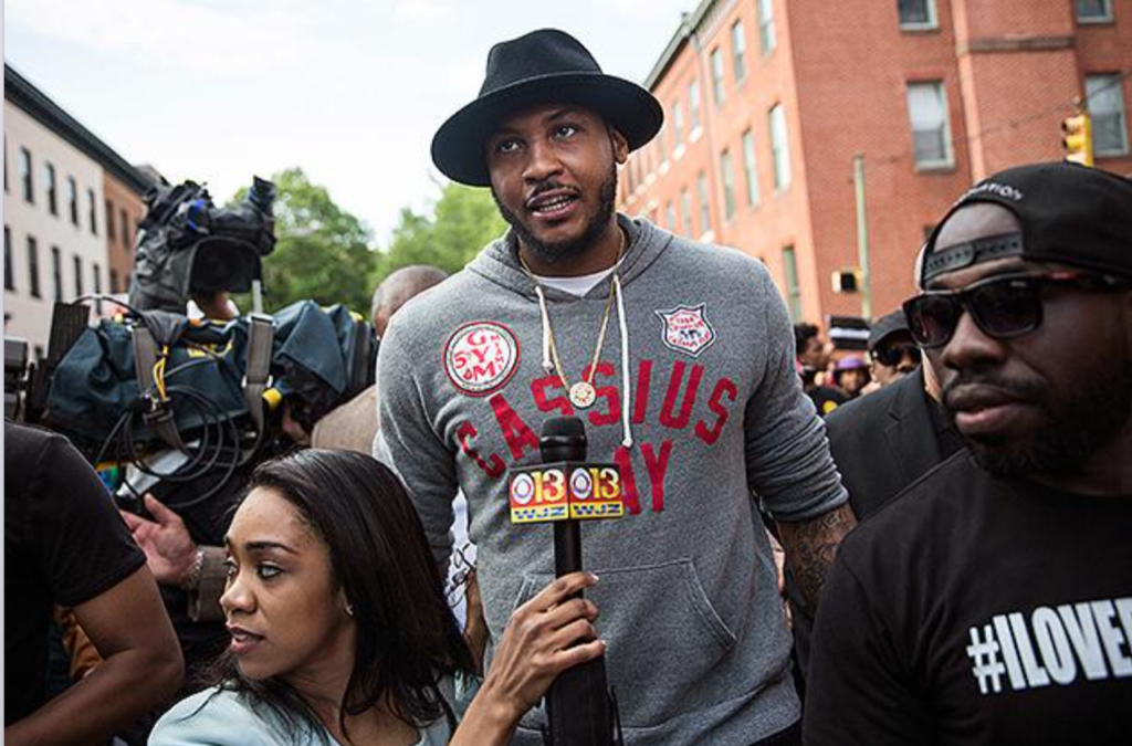 melo at Baltimore march