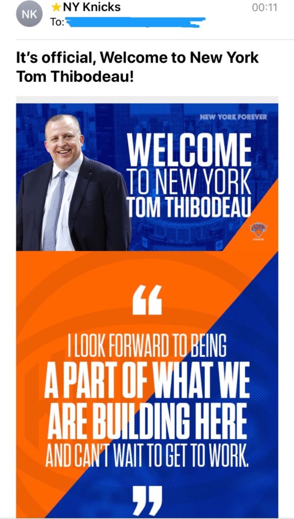 Knicks thibodo