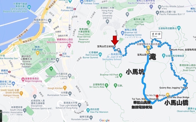 小馬坑滝地図